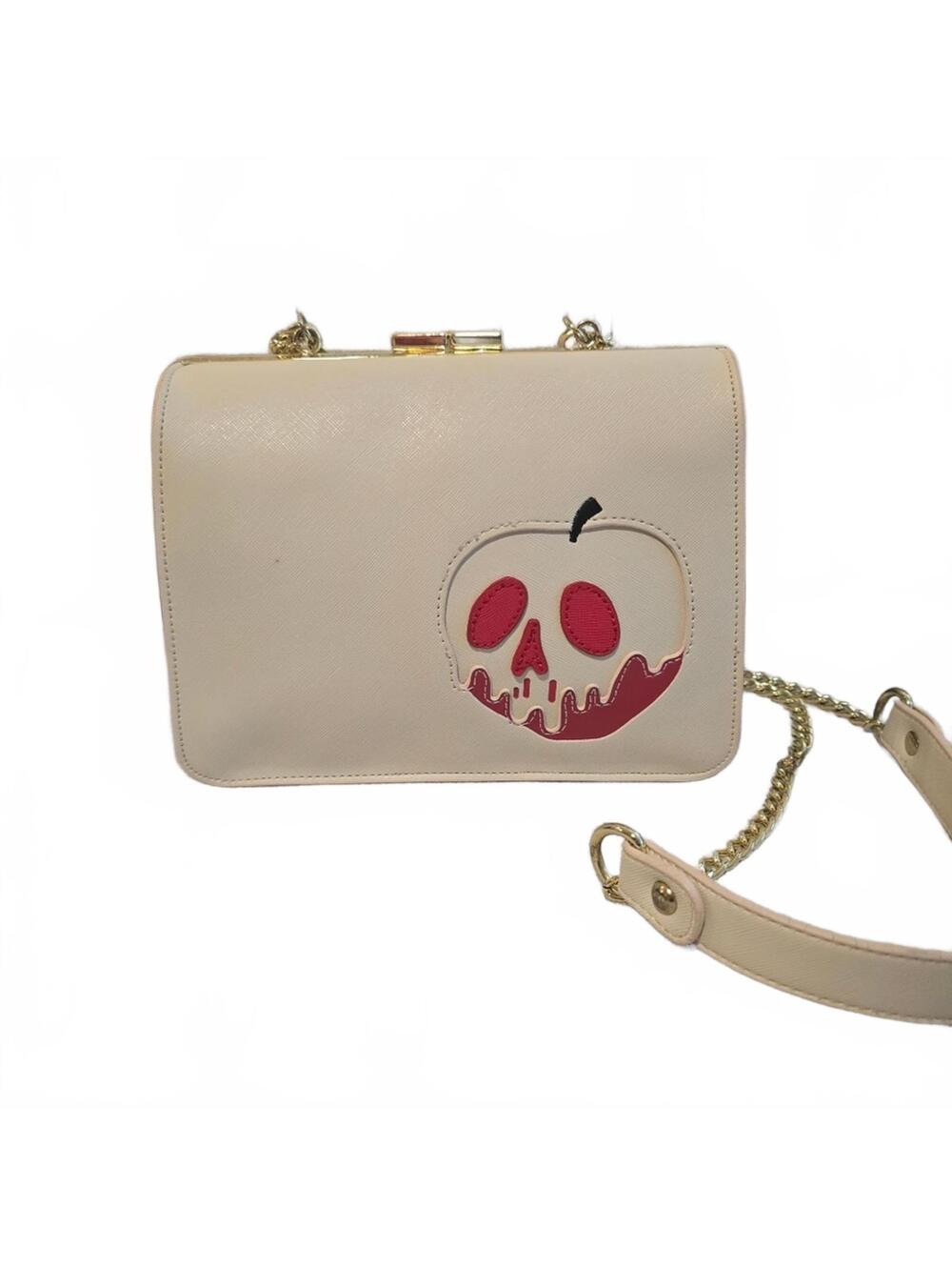 Loungefly Disney Evil Queen Poison Apple Crossbody Clutch Bag Cream